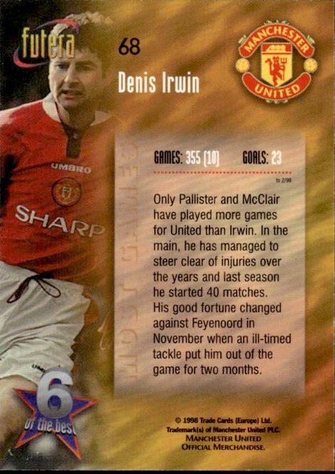 Main Image 1998 Futera Manchester United 6 of the Best ...