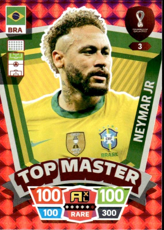 Neymar Jr Panini Adrenalyn XL Trading Card 2022 World Cup Qatar Top Master