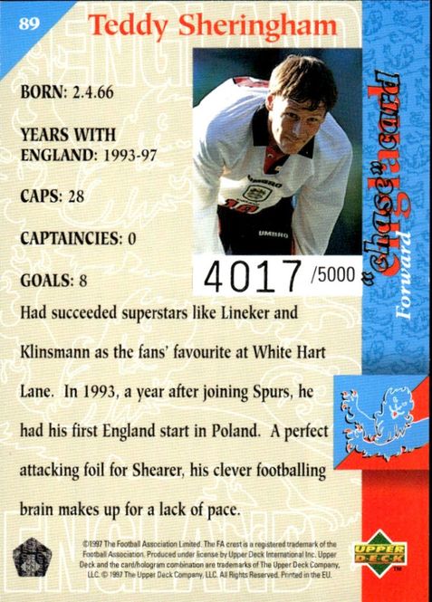 Hovedbilde 1997-98 Upper Deck England Three Lions #4017/5000 ...