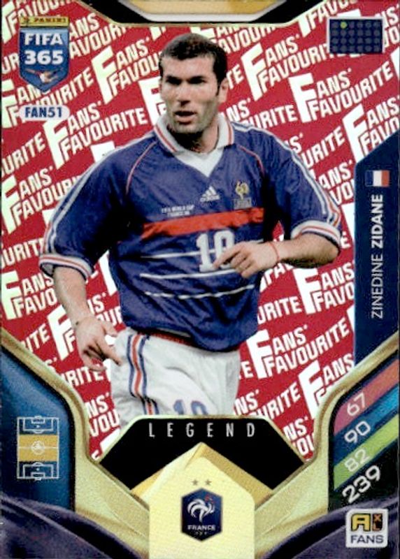 Panini FIFA 365 Adrenalyn XL 2026 Zidane Fans Favourite Red France FAN51
