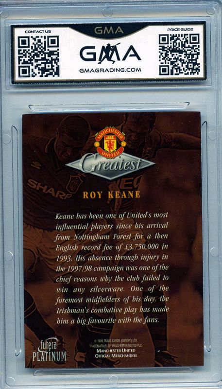 1998-99 Futera Platinum Manchester United Greatest Roy Keane  22 CARAT GOLD GILDED MINT 9