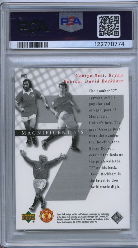 2001-02 Manchester United Magnificent 7's George Best Bryan Robson #M1 PSA GEM MT 10 POP 1