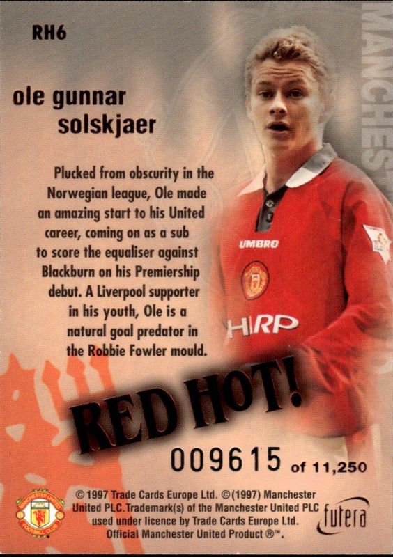 Ole Gunnar Solskjær RED HOT 97 Bronze RH6 #9615/11250  