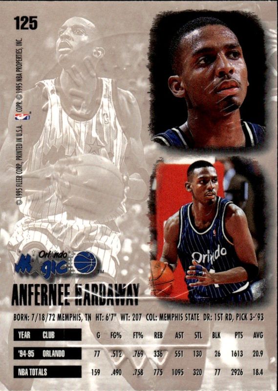1995-96 Fleer Ultra Gold Medallion Edition Anfernee Hardaway #125