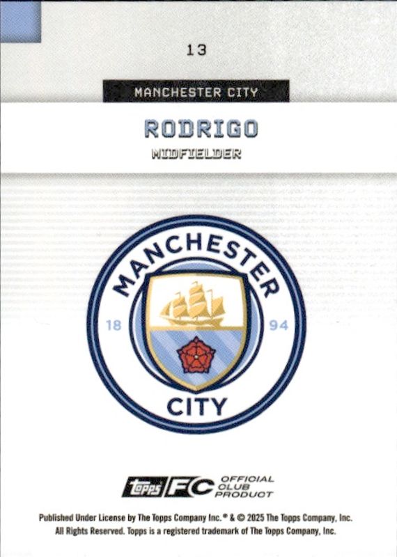 TOPPS 2025 RODRIGO MANCHESTER CITY #13 M