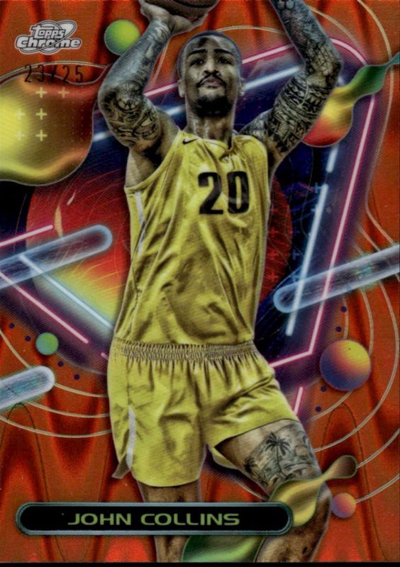 2023-24 Topps Chrome Cosmic Orange #130 John Collins #23/25.