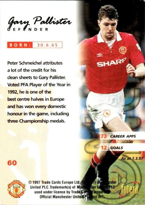 Main Image 1997 Futera Manchester United FC Online Gary ...