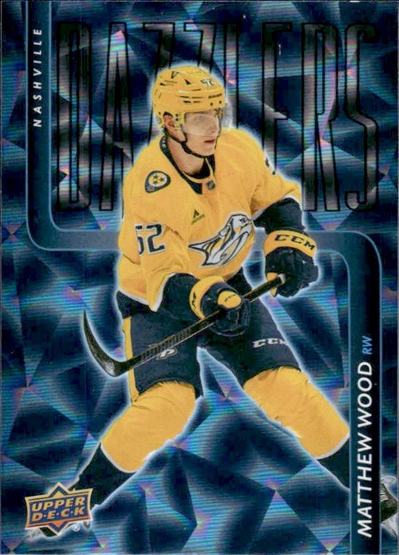 2025-26 Upper Deck Extended Series Matthew Wood DZ-130 Blue Dazzlers Nashville
