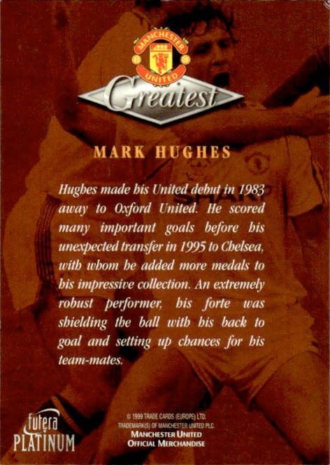 Main Image Futera Manchester United Mark Huges Greatest 1999