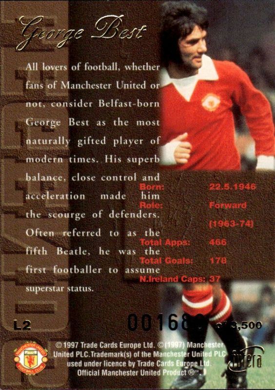 George Best Legends 97 L2  Gold #1680/3500