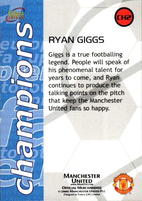 2000 Futera Pokka Manchester United Champions Ryan Giggs #CH2