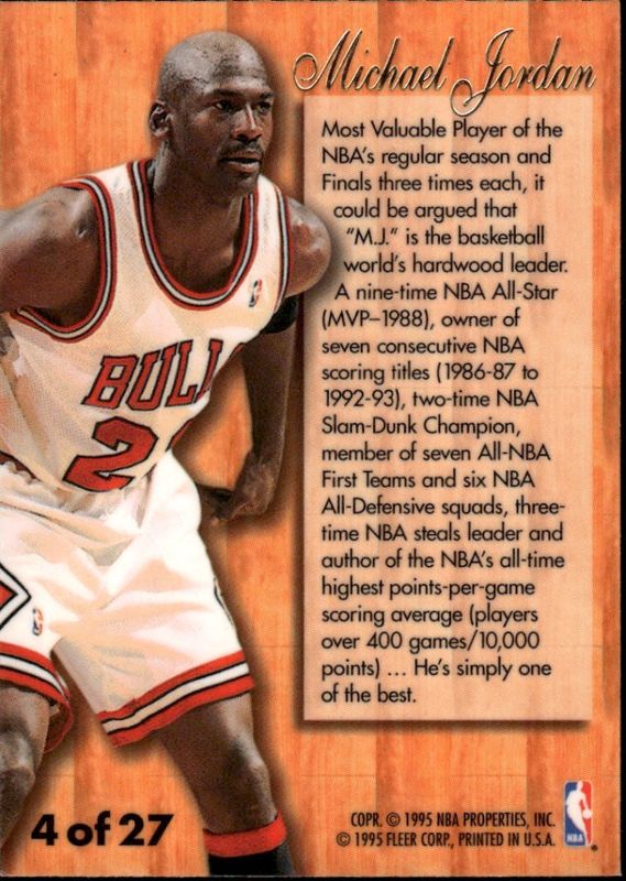 1995-96 Fleer Flair - Michael Jordan - Hardwood Leader