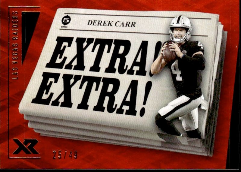 2021 Panini XR - Extra Extra Derek Carr #EXT17 Red #25/49