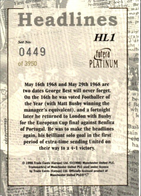 Main Image GEORGE BEST Headlines HL1 #0449