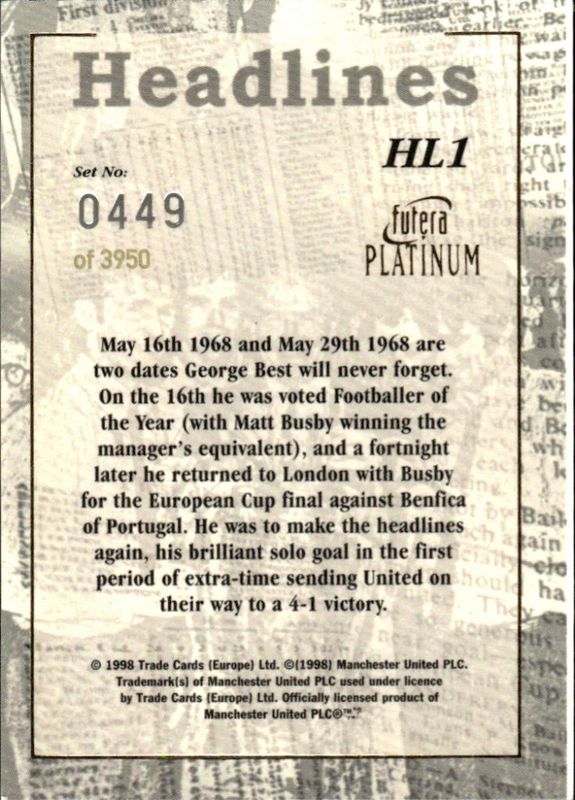 GEORGE BEST Headlines HL1 #0449