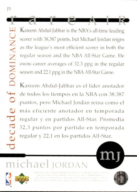 Main Image 1994-95 Upper Deck MJ Decade of Dominance Michael ...