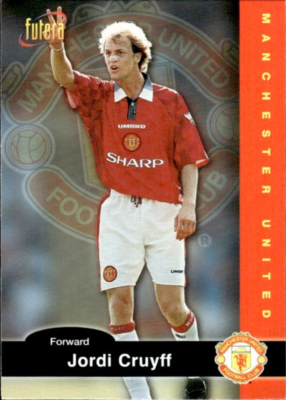 1997 Futera Manchester United Soccer Card JORDI CRUYFF 