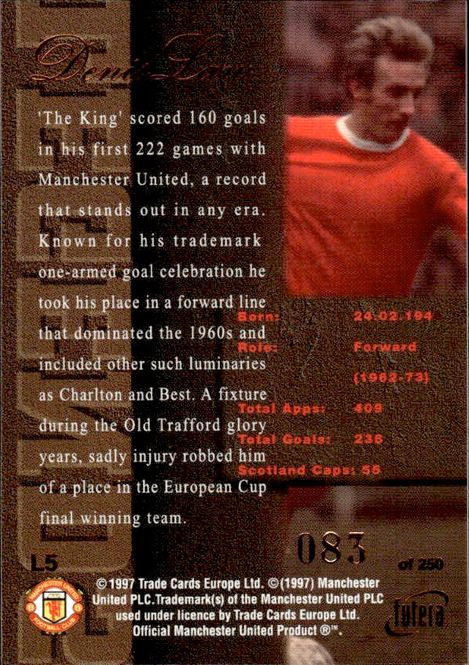 Hovedbilde FUTERA 1997 LEGENDS DENIS LAW 3 CARD SETT ...