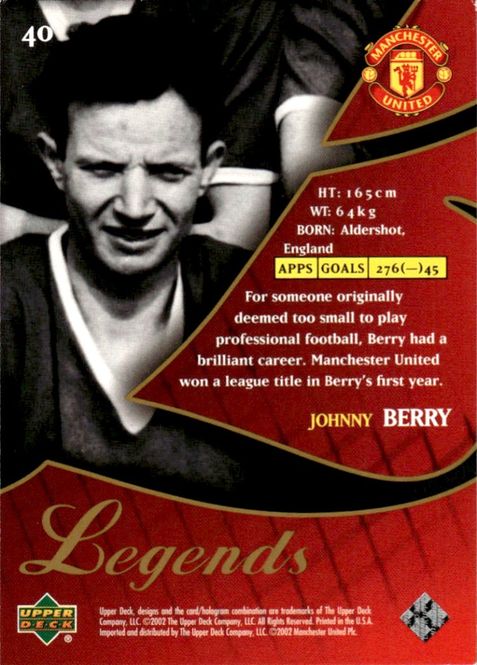 Main Image 2002 Upper Deck Manchester United Legends Soccer ...
