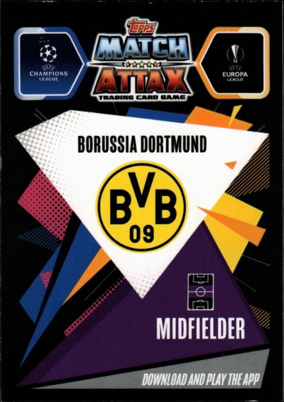 2020-21 Topps Match Attax UCL Giovanni Reyna BVB Rising Star RS11-