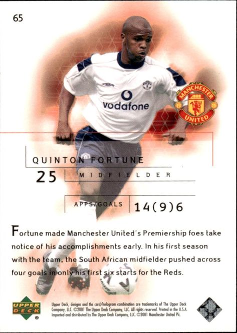 Main Image 2001 Upper Deck Manchester United QUINTON FORTUNE