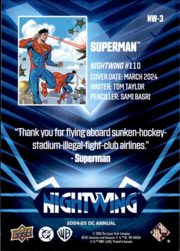NW-3 SUPERMAN 2024-25 Upper Deck DC Annual NIGHTWING
