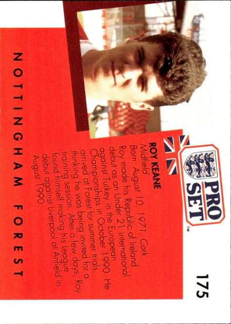 Hovedbilde ROY KEANE 1990-91 Pro Set Rookie RC Soccer Card ...