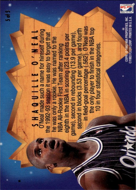 1993-94 Fleer Ultra NBA All-Rookie 1st Team Shaquille O'Neal #5