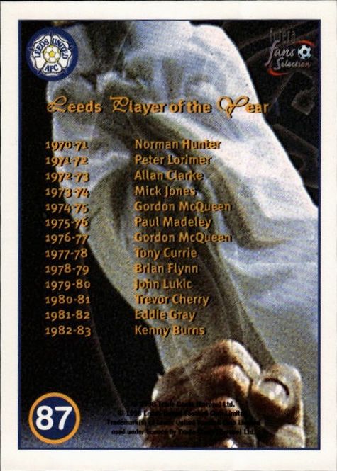 Main Image Futera 1998 LEEDS Fans Selection Player / Stadium ...