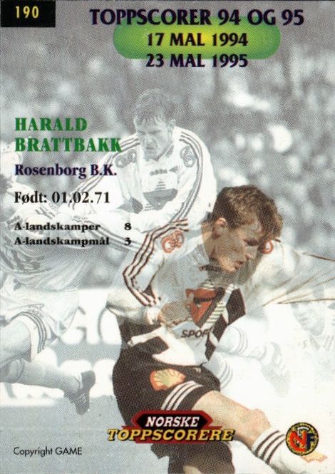 Hovedbilde 1996 GAME Tippe Ligaen Fotballkort Norske ...