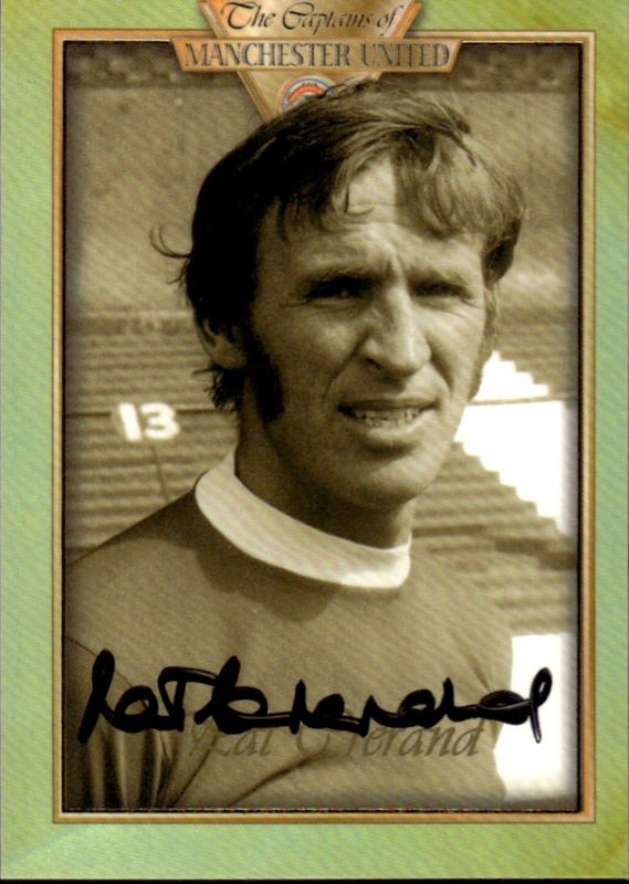 1998 Futera Platinum The Captains of Manchester United Promo Pat Crerand #32 ON CARD AUTO 
