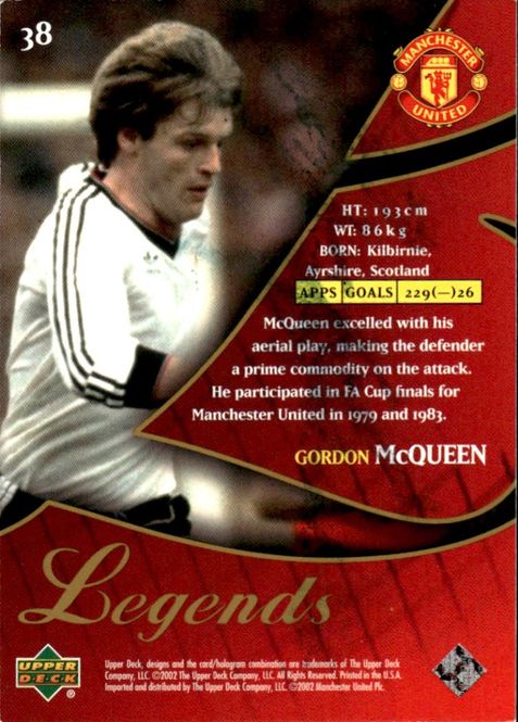 Main Image 2002 Upper Deck Manchester United Legends Gordon ...