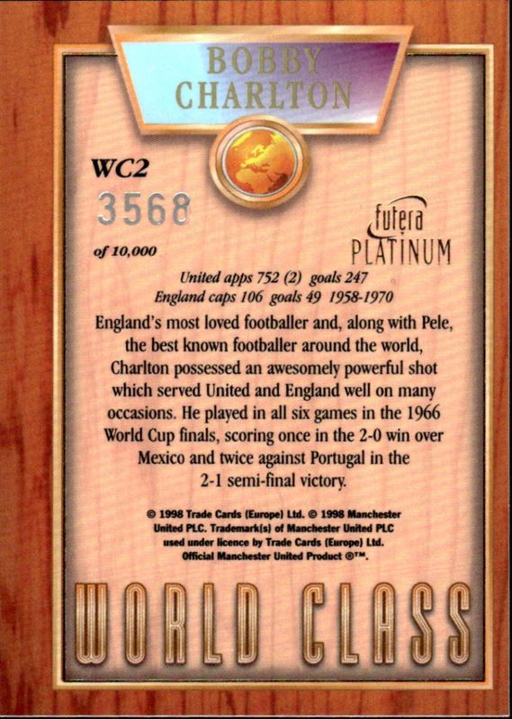 Bobby Charlton World Class 98 WC2 #3568/10000