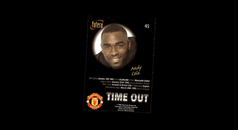 1998 Futera Manchester United Time Out Andy Cole #45 PLAYERS EDITION /500