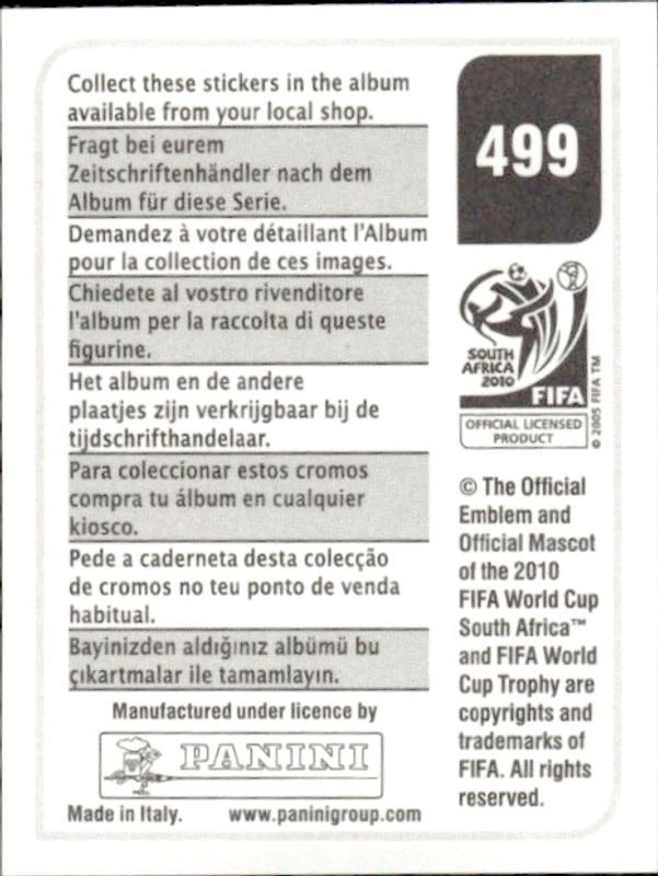2010 Panini FIFA World Cup South Africa Album Stickers Kaka #499