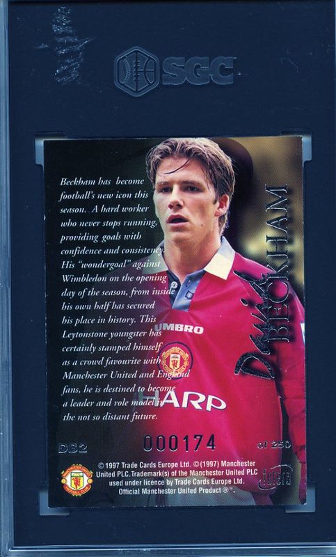 1997 Futera Manchester United David Beckham Redemption Silver 174/250 SGC 5