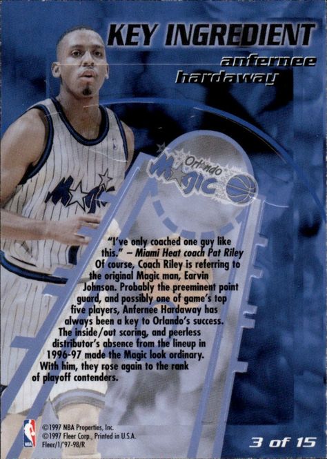 Main Image 1997-98 Fleer - Key Ingredient Anfernee Hardaway ...