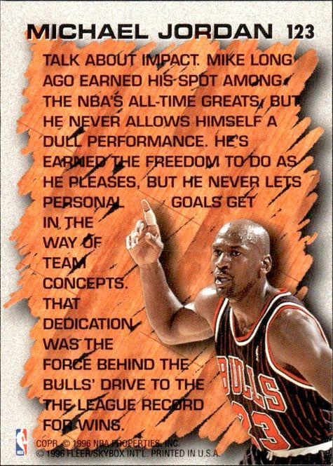 Hovedbilde Michael Jordan Fleer 96-97 