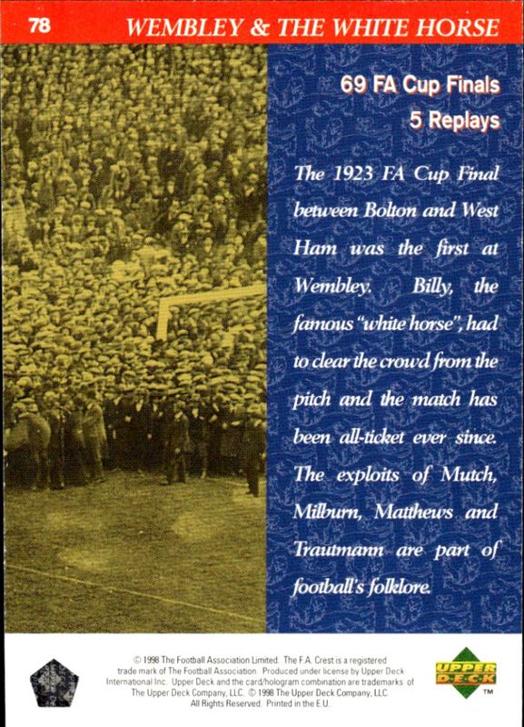 1997/1998 Upper Deck England Card: Wembley - Wembley & The White Horse.