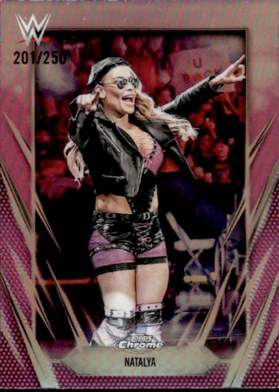 2026 Topps Chrome WWE Natalya Pink Refractor #201/250 