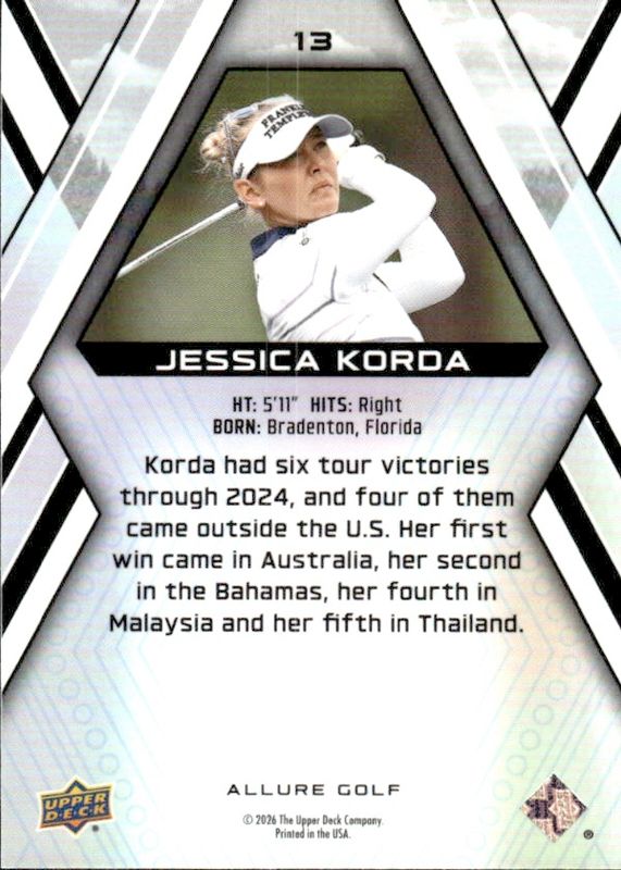 2026 Upper Deck Allure Golf - Jessica Korda #13