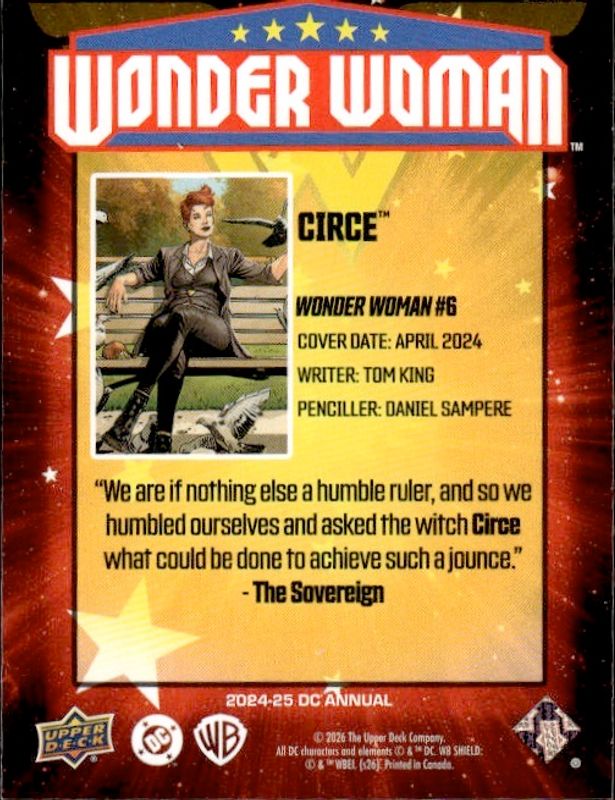 WW-6 CIRCE 2024-25 Upper Deck DC Annual WONDER WOMAN