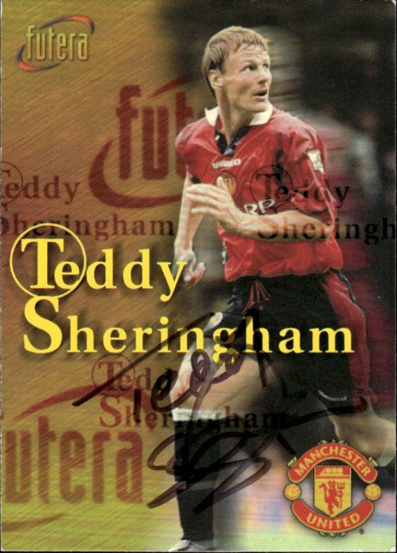 1998 Futera Manchester United - Teddy Sheringham No.93 ON CARD AUTO