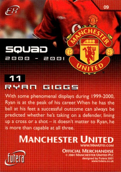 Hovedbilde 2000-01 Futera FX Manchester United Ryan Giggs ...