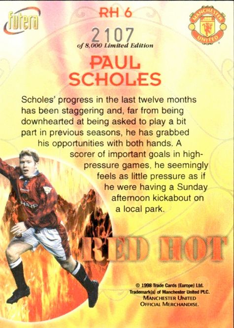 Hovedbilde Paul Scholes Red Hot 98 RH6 #2107/8000