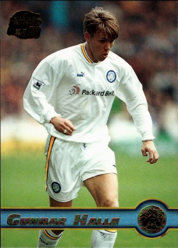 Merlin Premier Gold 98 1997-1998 Gunnar HALLE - Trading Base Card #76 Leeds