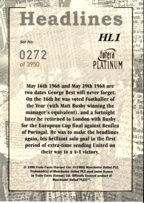 Main Image GEORGE BEST Headlines HL1 #0272