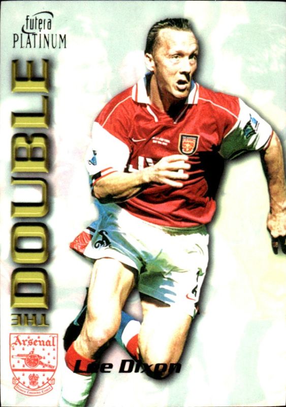 1998 Futera Platinum Arsenal The Double /250 22 carat gold edges Lee Dixon #DB5