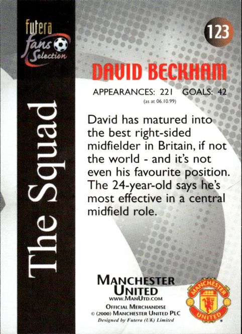 Hovedbilde DAVID BECKHAM FUTERA FANS SELECTION 2000 THE ...