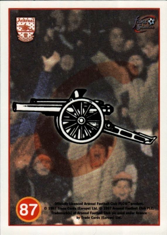 Futera 1997 Arsenal Fans Selection Player / Stadium Montage cards 82-90